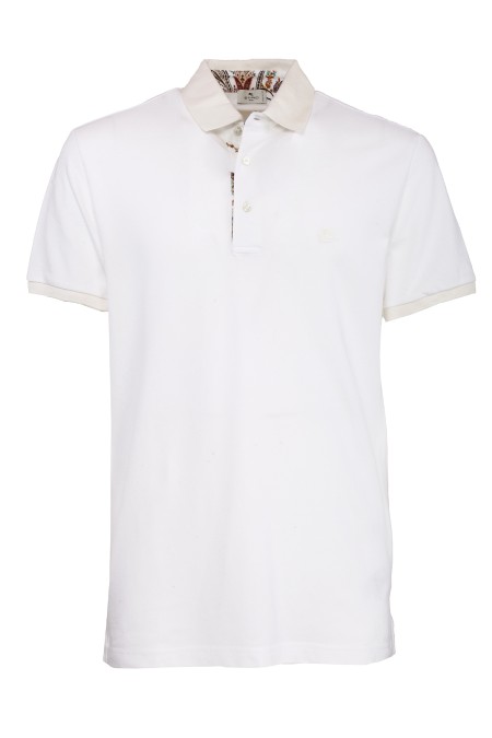 Shop ETRO  Polo Shirt: Etro polo shirt with logo.
Polo shirt made of cotton pique, embellished with Pegaso and ETRO logo embroidered ton-sur-ton on the chest.
The inside of the collar and closure are finished with a Paisley print.
100% cotton.
Regular fit.
Made in Italy.. MRMD0005 AC174-W0800